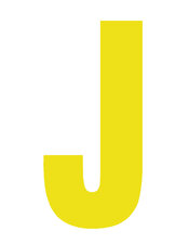Plakletter geel 10cm: J
