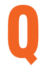 Plakletter oranje 10cm: Q