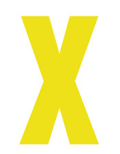 Plakletter geel 10cm: X