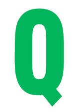 Plakletter groen 10cm: Q