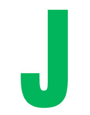 Plakletter groen 10cm: J