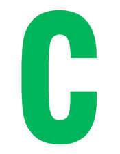 Plakletter groen 10cm: C