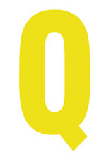 Plakletter geel 10cm: Q