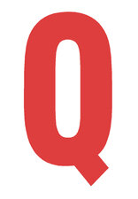 Plakletter rood 10cm: Q