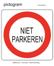 Tekst sticker Niet parkeren (10x10cm)