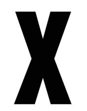 Plakletter zwart 10cm: X