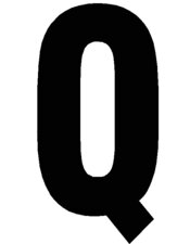 Plakletter zwart 10cm: Q