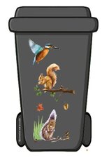 Containersticker eekhoorn/vogel