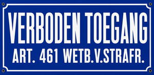 XL sticker Verboden toegang art. 461  (36.5x12.5cm)