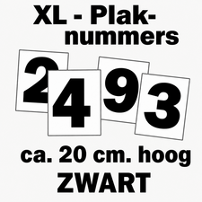 XL huisnummer/container stickers Zwart 20CM