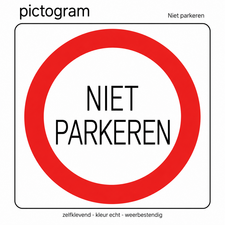 Tekst sticker Niet parkeren (10x10cm)