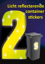 Containersticker huisnummersticker fluor geel 16,5cm