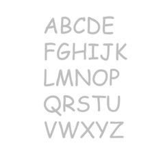 Plakletters / letter stickers gezandstraald Comic Sans